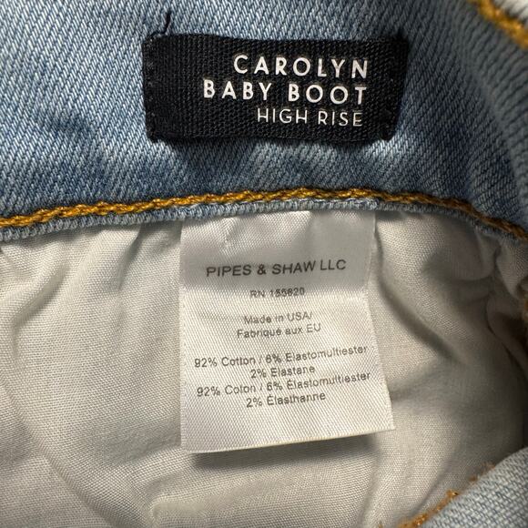Veronica Beard Carolyn Baby Boot Kick Flare High Rise Jeans Pink Stripe Size 29 - Picture 7 of 10